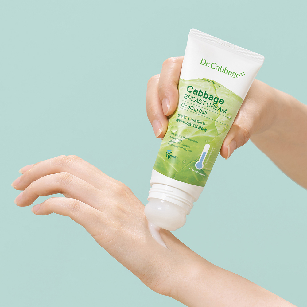 튼튼맘스 양배추 가슴 크림 쿨링볼 100ml + 가슴핏 마사지 냉온 찜질팩 1개