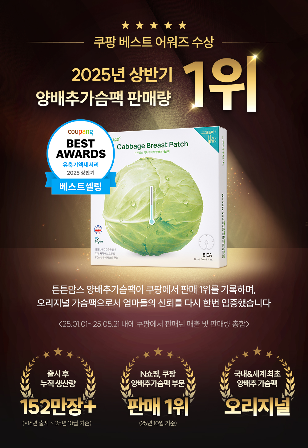 튼튼맘스 양배추 가슴팩 쿠팡 베스트 어워즈, 구매 소구력 상세상단배너