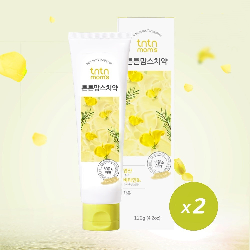 튼튼맘스 무불소 루이보스 임산부 치약 120g 2개